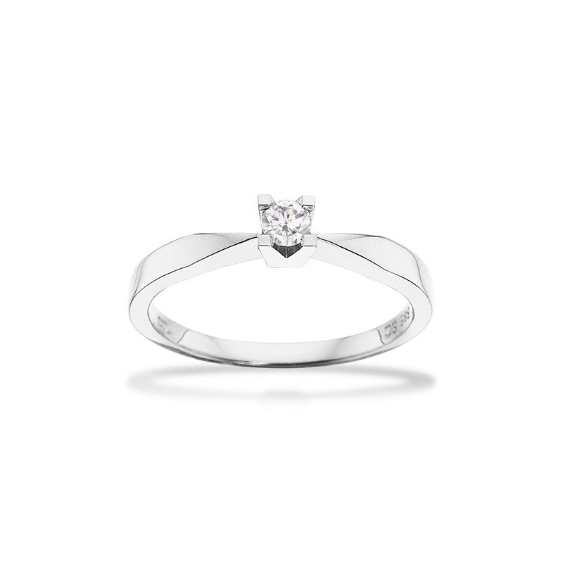 Kleopatra diamantring i 8 karat hvidguld med hvid Wesselton/SI diamant fra Scrouples.