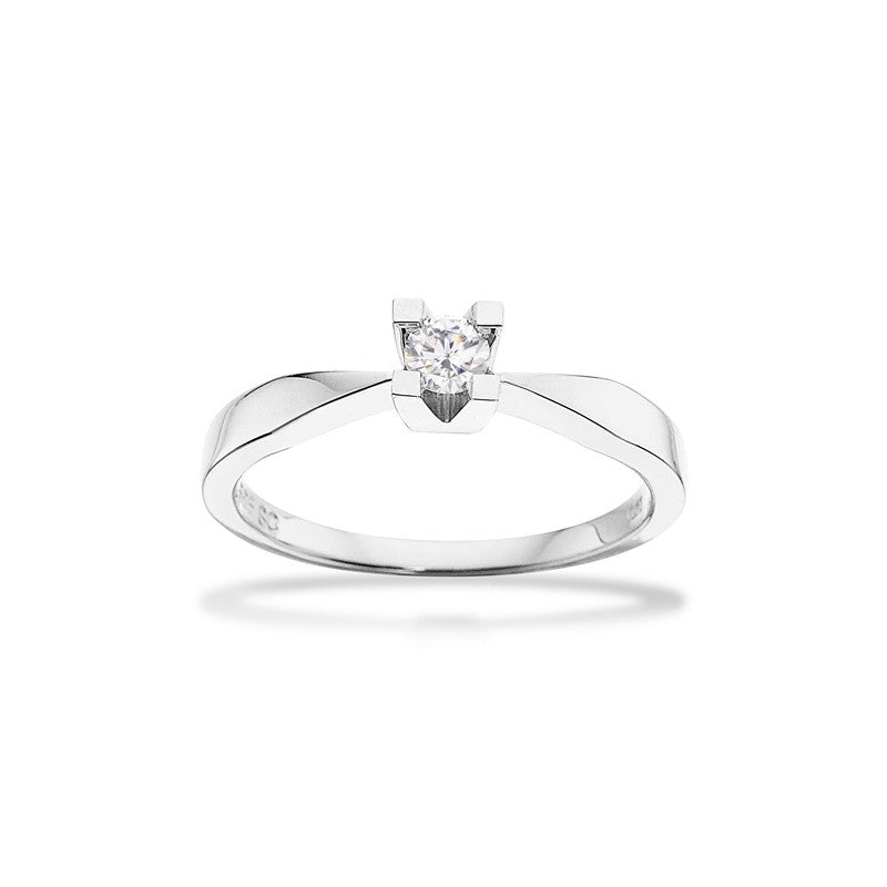 Scrouples Kleopatra ring i 8 karat hvidguld med diamant, set fra oven