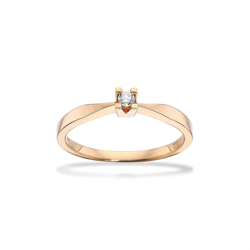 Kleopatra ring i 14 kt guld med diamant 0,05–0,50 ct