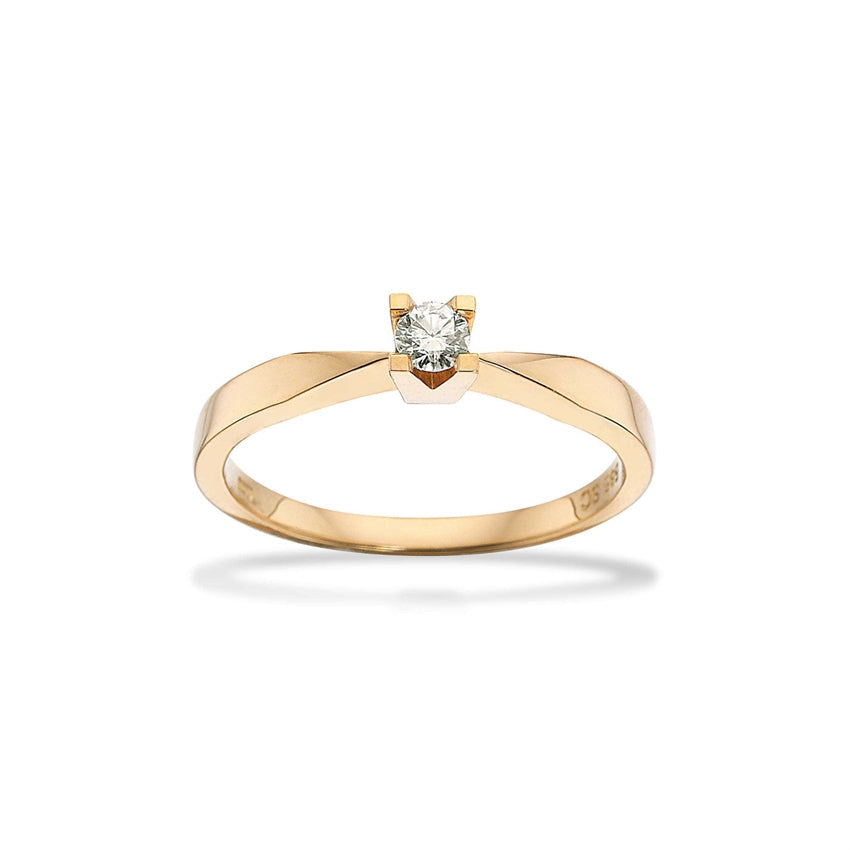 Kleopatra ring i 14 karat guld med diamant – set fra siden