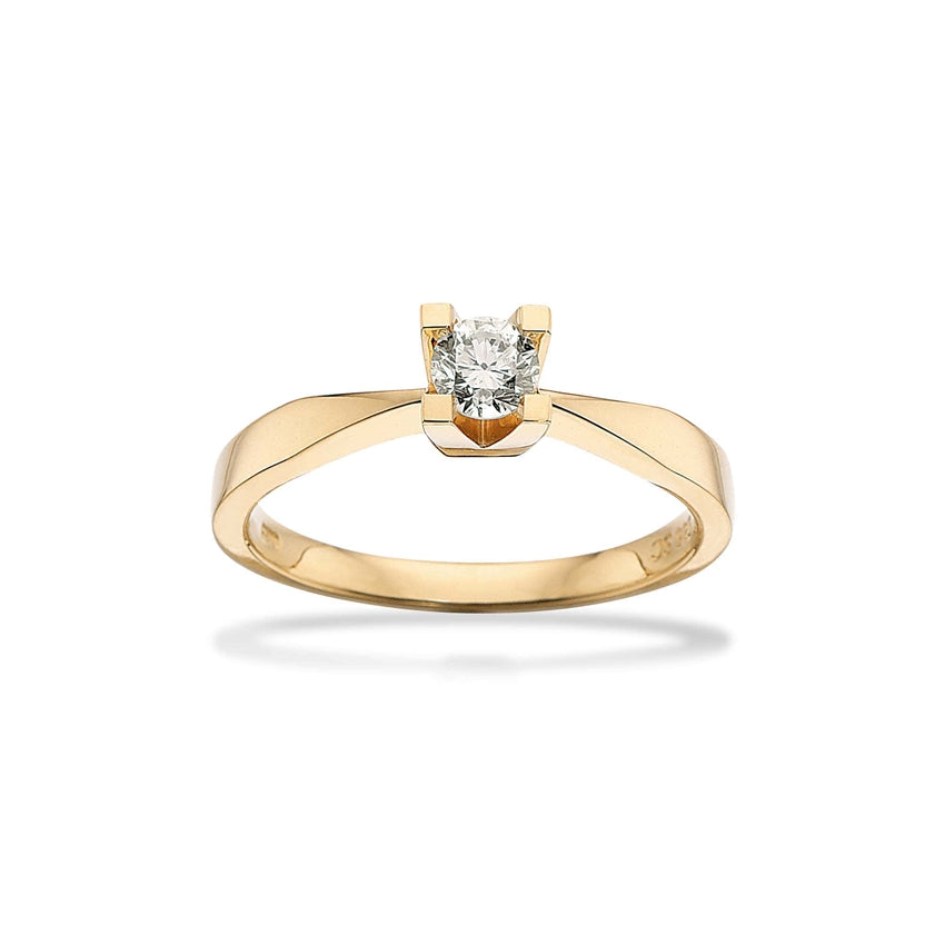 Kleopatra ring i 14 kt guld med diamant 0,05–0,50 ct