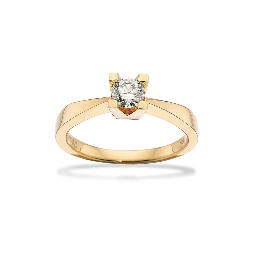 Kleopatra ring i 14 kt guld med diamant 0,05–0,50 ct