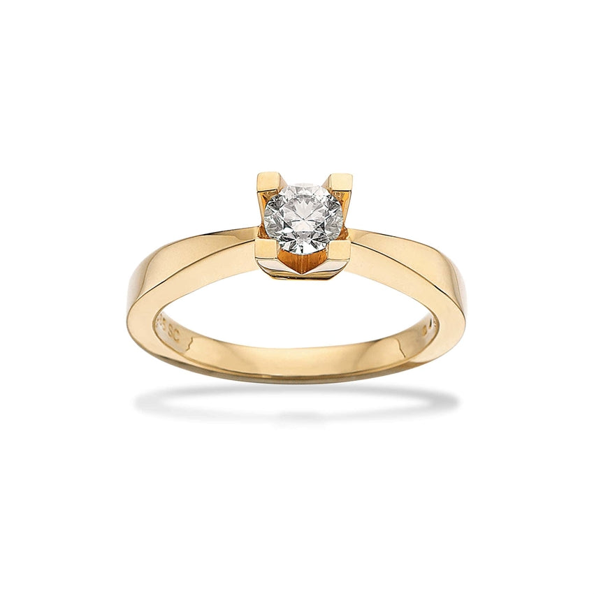 Kleopatra ring i 14 kt guld med diamant 0,05–0,50 ct