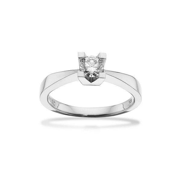 Kleopatra diamantring i 14 kt hvidguld med 0,05–0,50 ct diamant