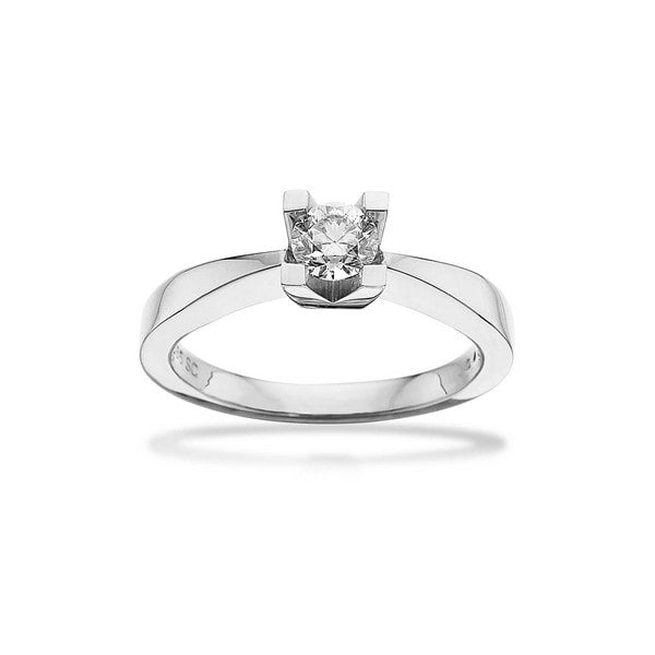 Kleopatra diamantring i 14 kt hvidguld med 0,05–0,50 ct diamant