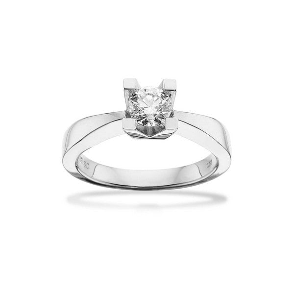 Kleopatra diamantring fra Scrouples i 14 karat hvidguld med 0,05 ct rundslebet diamant.