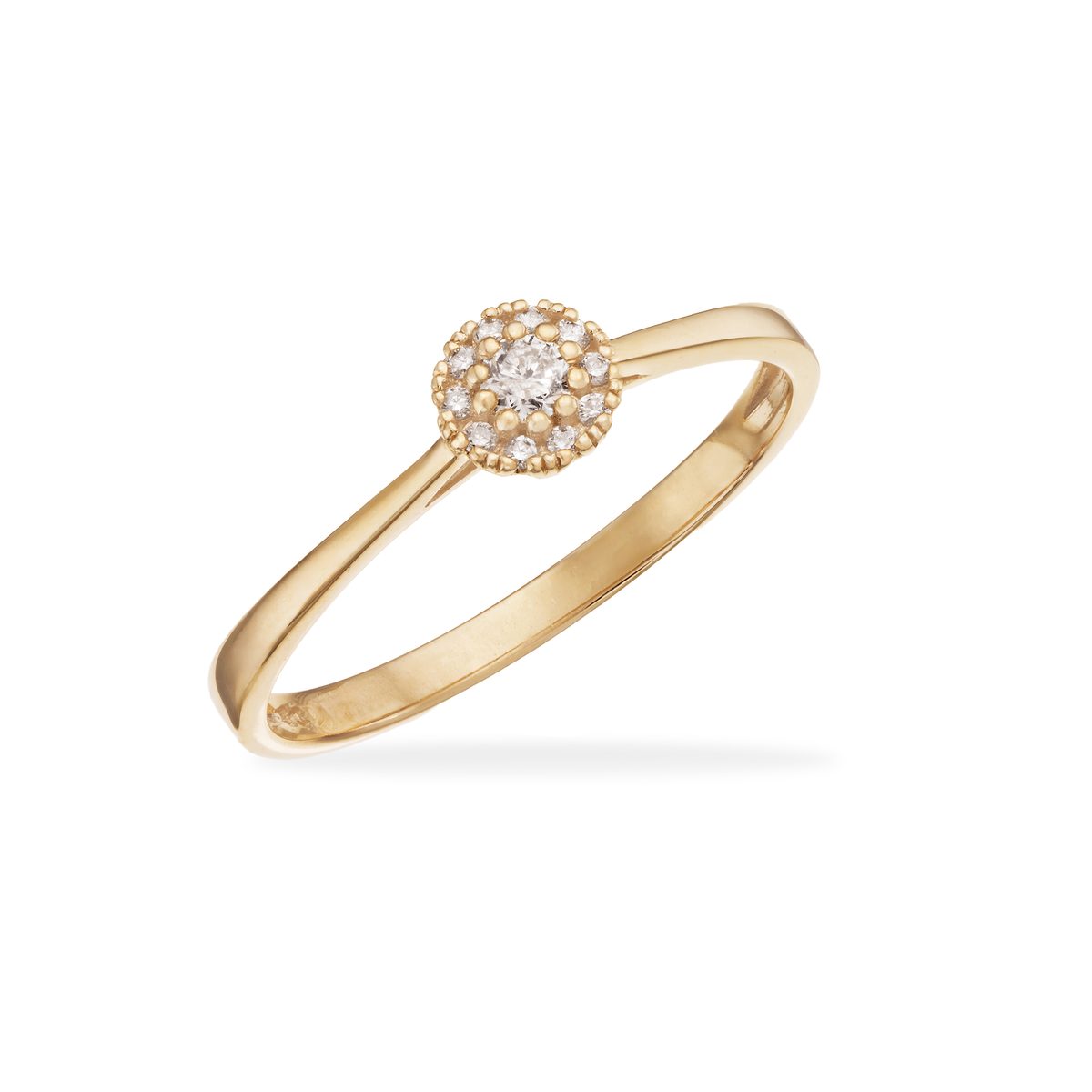 Scrouples rosetring i 8 kt guld med 0,096 ct diamanter i rundt design.