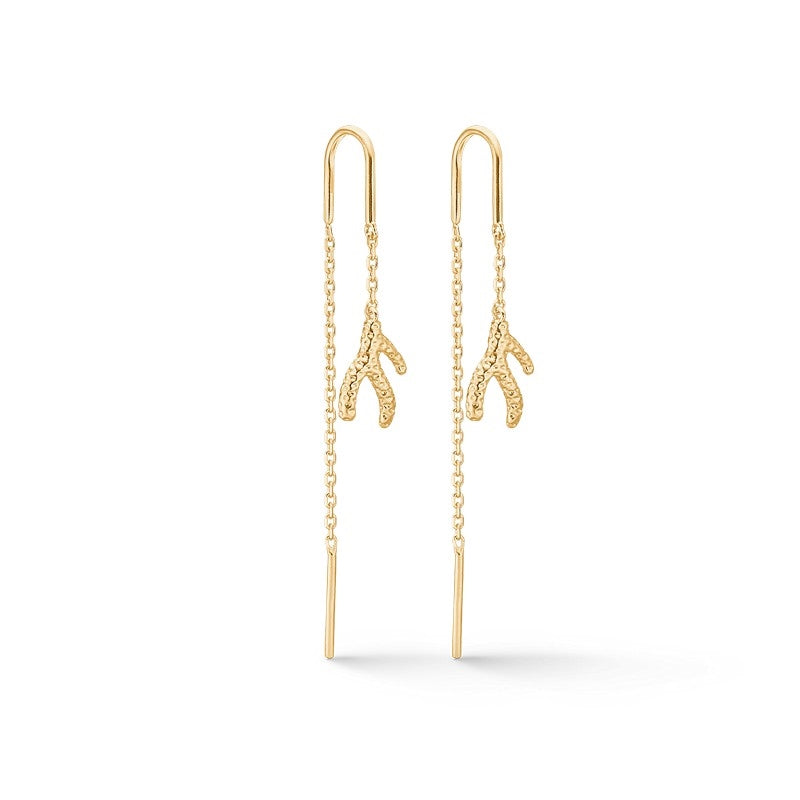 Reef Essence kædeøreringe fra Studio Z i 18 karat forgyldt sterlingsølv med koralformede vedhæng.