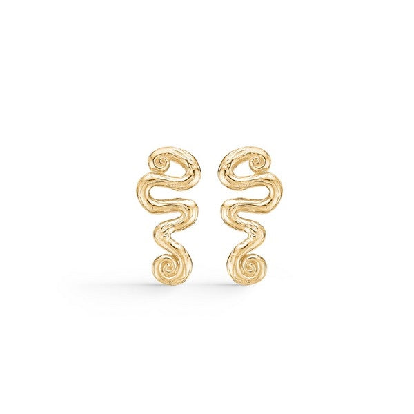 Wave små øreringe fra Studio Z i 18 karat forgyldt sølv