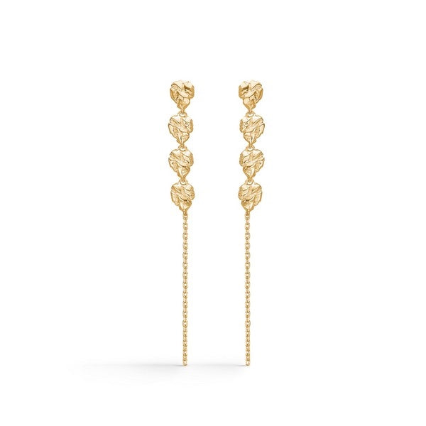 Element kædeøreringe fra Studio Z i 18 karat forgyldt sølv