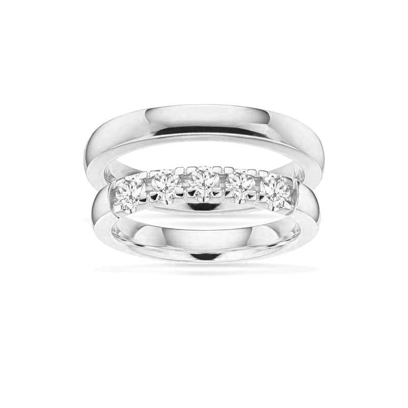 Grace vielsesringe i 14 kt hvidguld 3,25 mm med diamant 0,07 ct (1 sten)