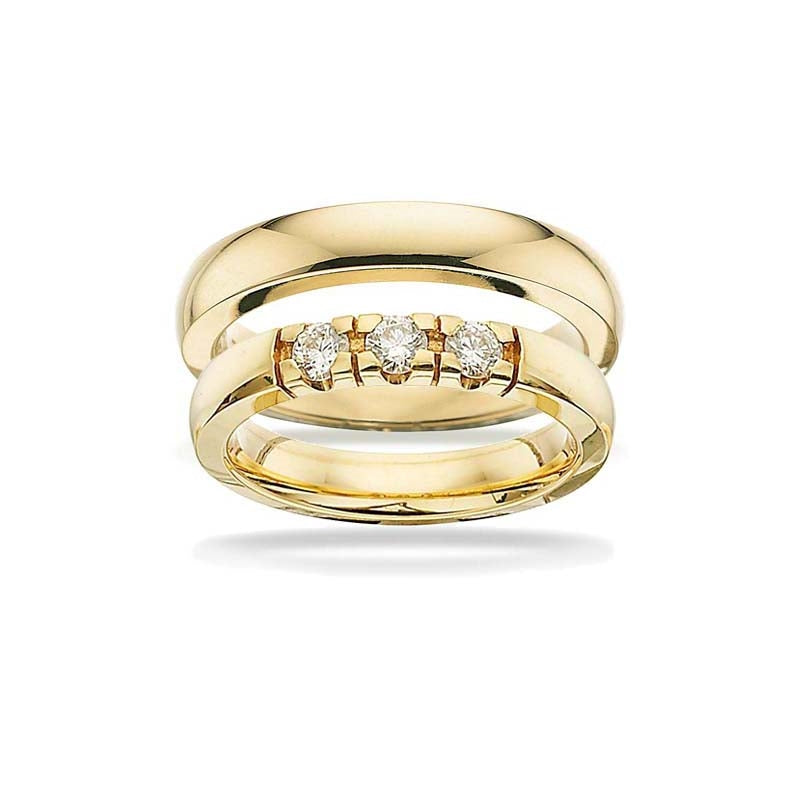Eksklusive Scrouples Grace vielsesringe i 14 karat guld 3,70 mm med 0,11 ct diamant (1 sten)