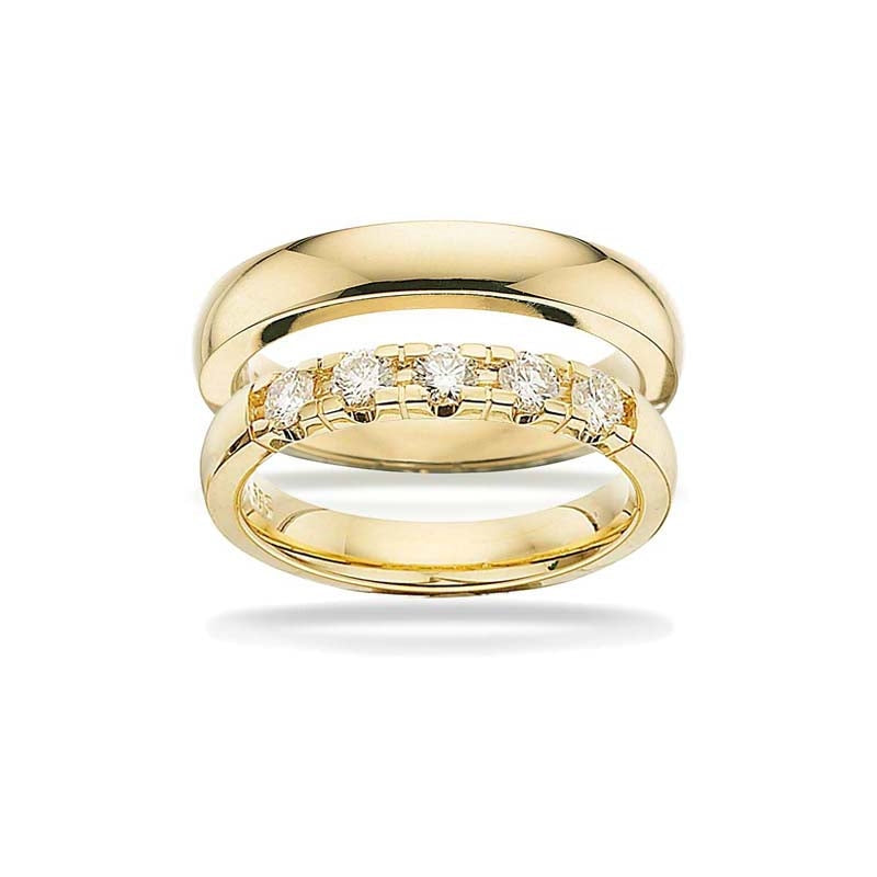Eksklusive Scrouples Grace vielsesringe i 14 karat guld 3,70 mm med 0,11 ct diamant (1 sten)