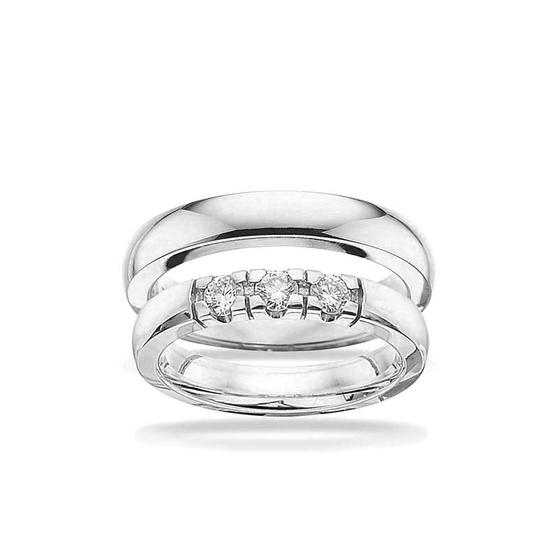 Eksklusiv Grace vielsesringe fra Scrouples i 14 kt hvidguld med 0,11 ct diamant (1 sten)