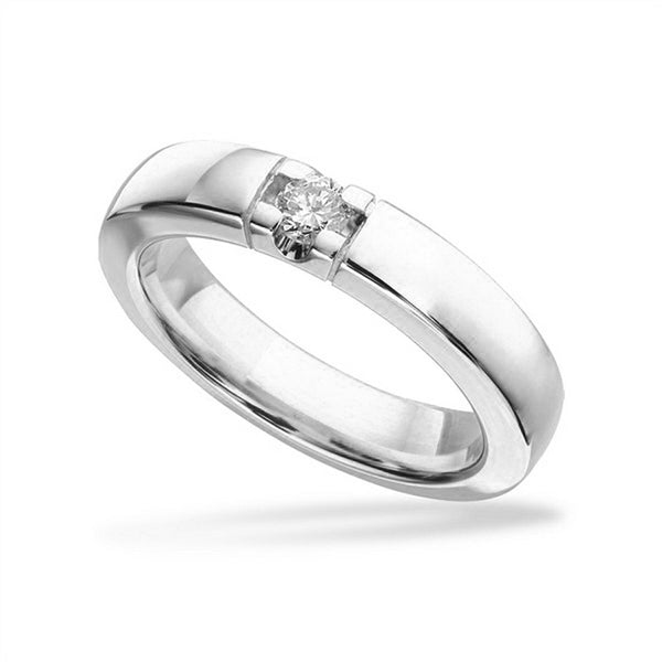 Eksklusiv Scrouples Grace alliancering i 14 karat hvidguld med 0,15 ct diamant.