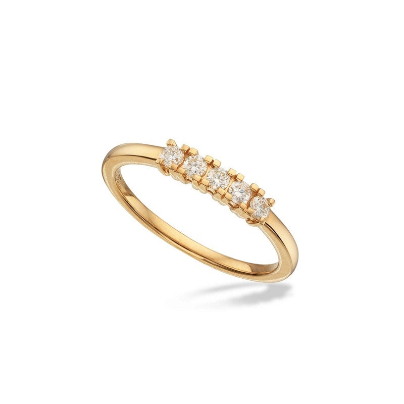 Kleopatra raffineret alliancering i 14 karat guld med 0,20 ct diamanter W/SI