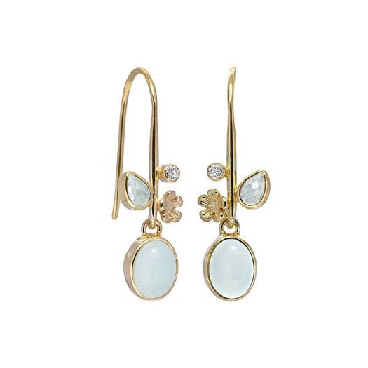 Forest Lake ørehængere i forgyldt sølv med blå sten fra Rabinovich