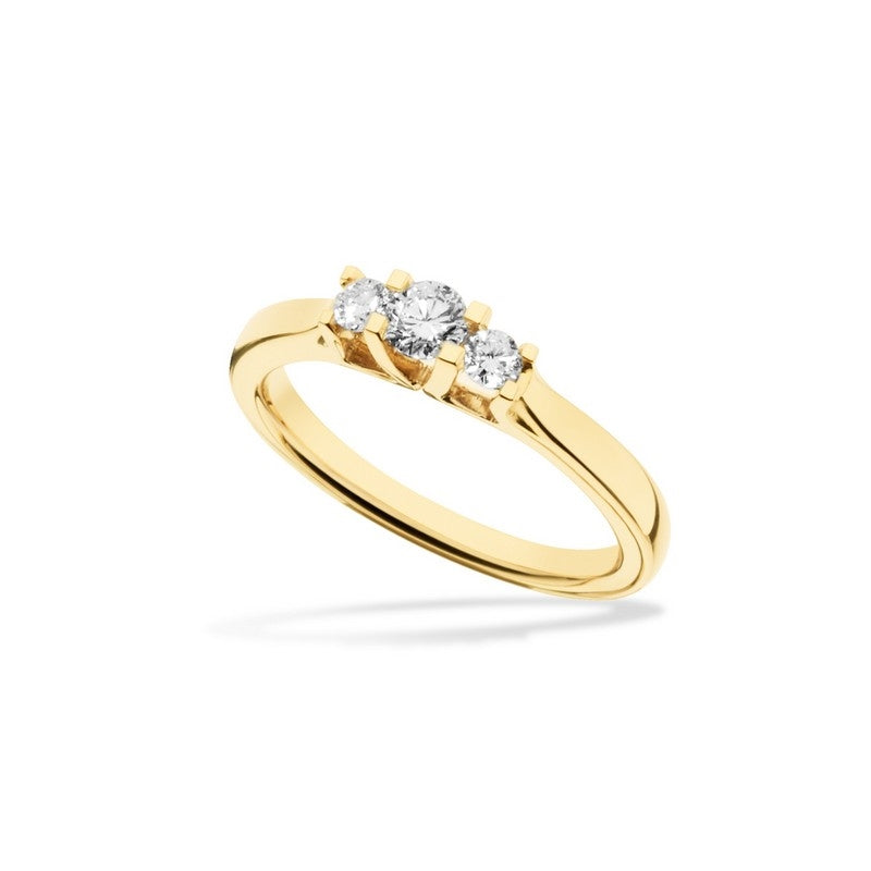 Zoya ring i 14 karat guld med 3 diamanter fra Scrouples (0,27 ct)