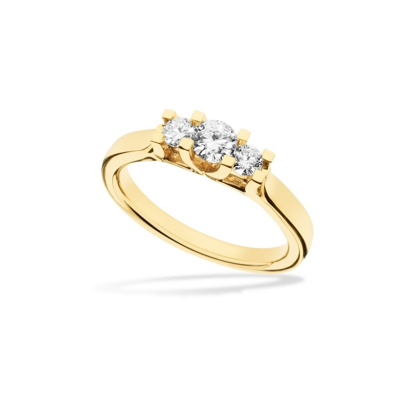 Zoya ring i 14 karat guld med 3 diamanter fra Scrouples (0,46 ct)