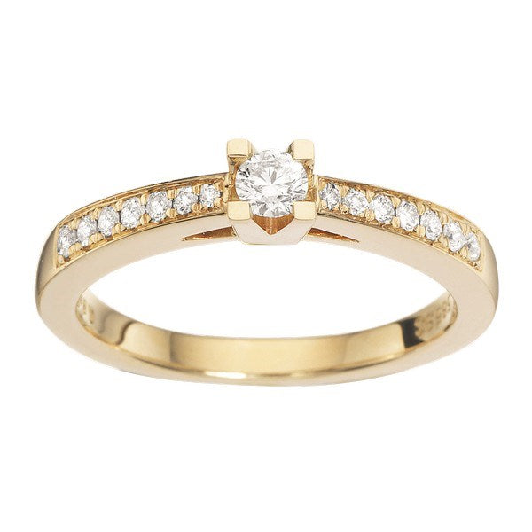 Kleopatra Queen ring i 14 kt guld med diamanter (0,15–0,53 ct)