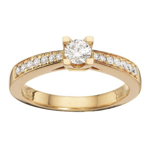 Kleopatra Queen ring i 14 kt guld med diamanter (0,15–0,53 ct)