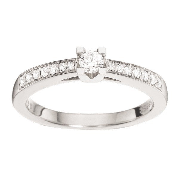 Kleopatra Queen ring i 14 kt hvidguld med diamanter (0,15–0,53 ct)