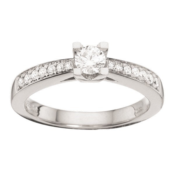 Kleopatra Queen ring i 14 kt hvidguld med diamanter (0,15–0,53 ct)