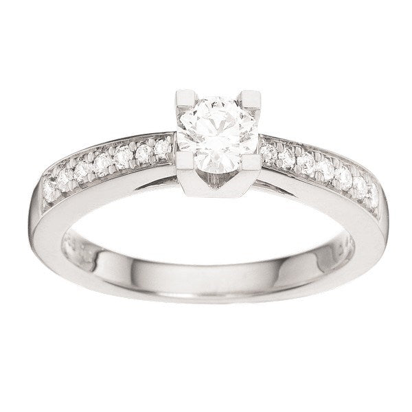 Kleopatra Queen ring i 14 kt hvidguld med diamanter (0,15–0,53 ct)