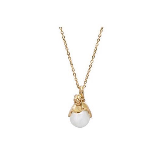 Rabinovich Autumn Bloom halskæde i forgyldt sølv med hvid ferskvandsperle (10–10,5 mm) 42+3 cm