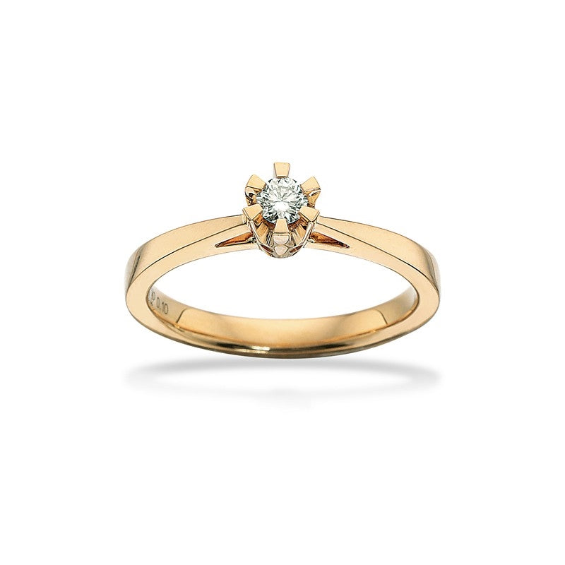 Prinsesse ring i 14 kt guld fra Scrouples med 0,03–0,15 ct diamant