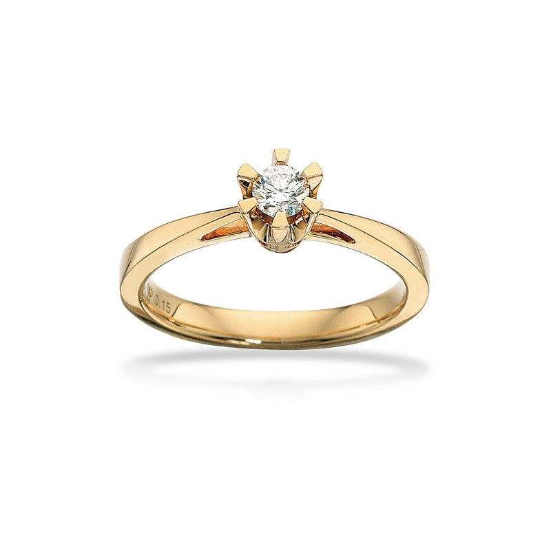 Prinsesse ring i 14 kt guld fra Scrouples med 0,03–0,15 ct diamant