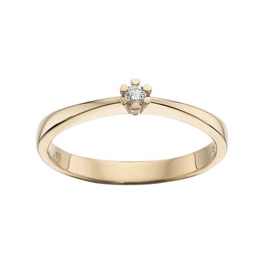 Vida diamantring i 8 kt guld fra Scrouples med 0,03–0,30 ct diamant