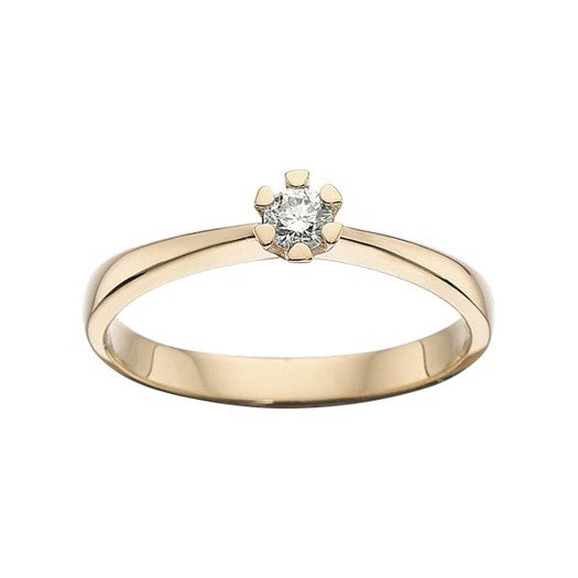 Vida diamantring i 8 kt guld fra Scrouples med 0,03–0,30 ct diamant