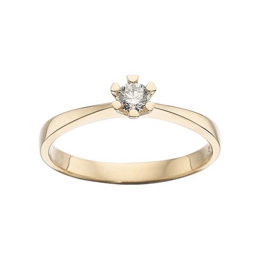 Vida diamantring i 8 kt guld fra Scrouples med 0,03–0,30 ct diamant