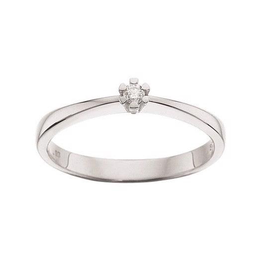 Vida ring i 8 kt hvidguld med diamant 0,03–0,30 ct – Scrouples