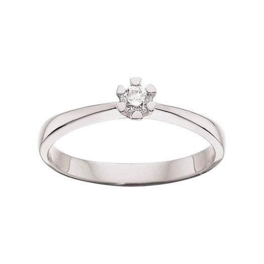 Vida ring i 8 kt hvidguld med diamant 0,03–0,30 ct – Scrouples