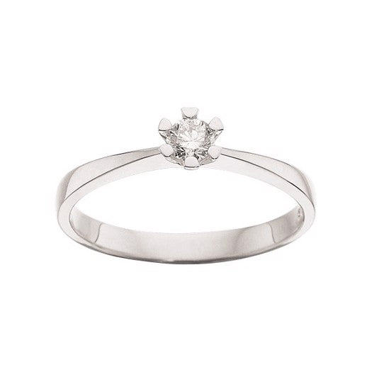 Vida ring i 8 kt hvidguld med diamant 0,03–0,30 ct – Scrouples