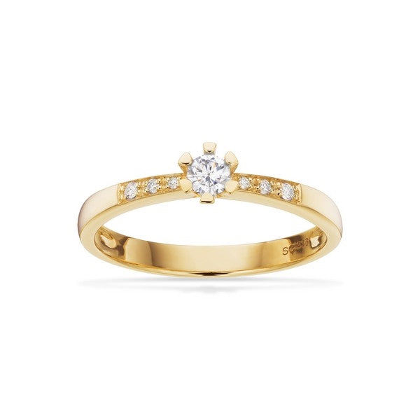 Vida Darling ring i 8 karat guld med diamanter 0,14–0,24 ct fra Scrouples.