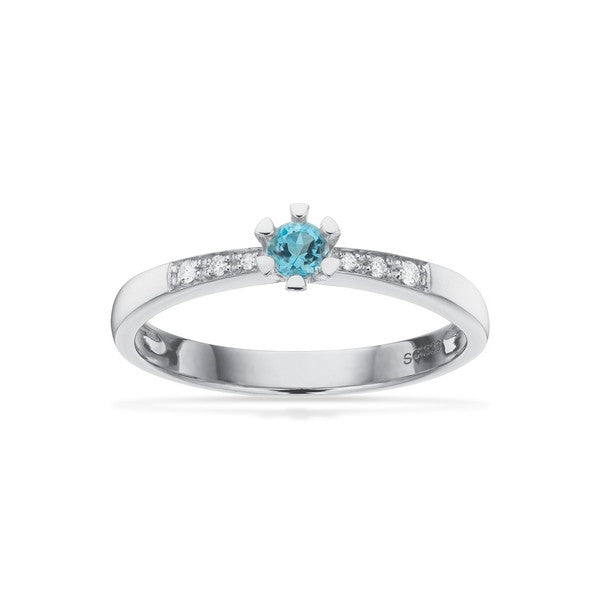 Vida Darling ring i 8 kt hvidguld med topas 0,10 ct og diamanter 0,04 ct