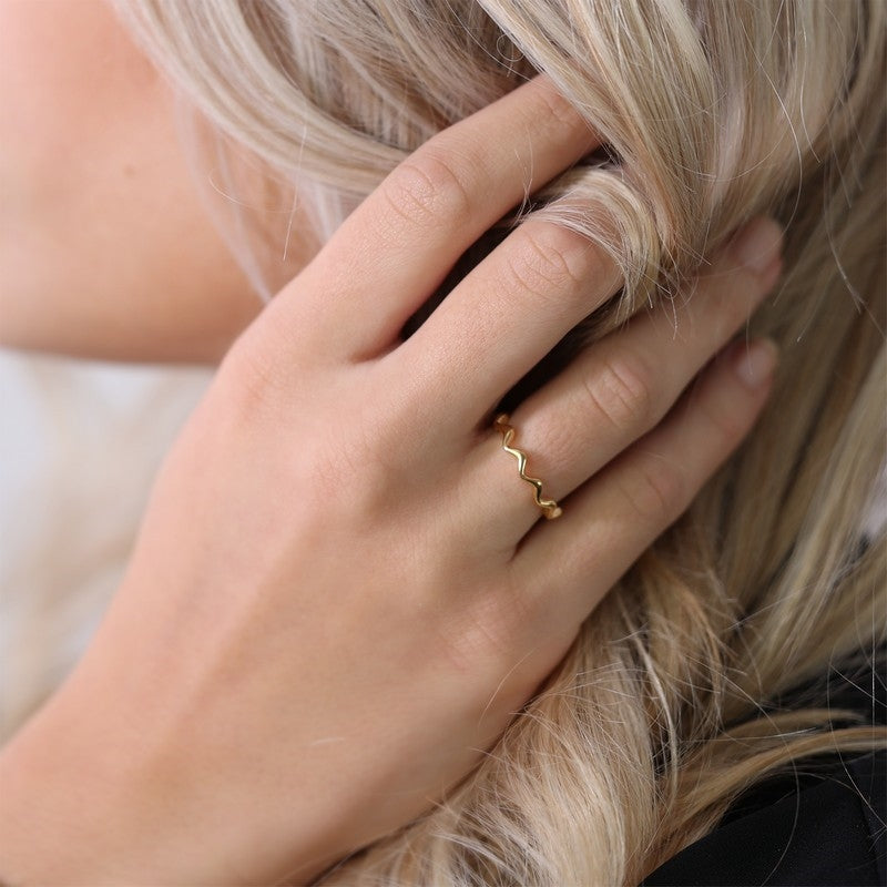 Christina ring WAVE i forgyldt sølv