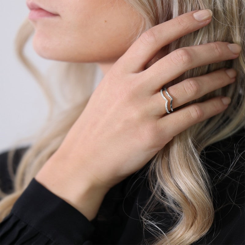 Double mountains sølvring fra Christina Jewelry & Watches