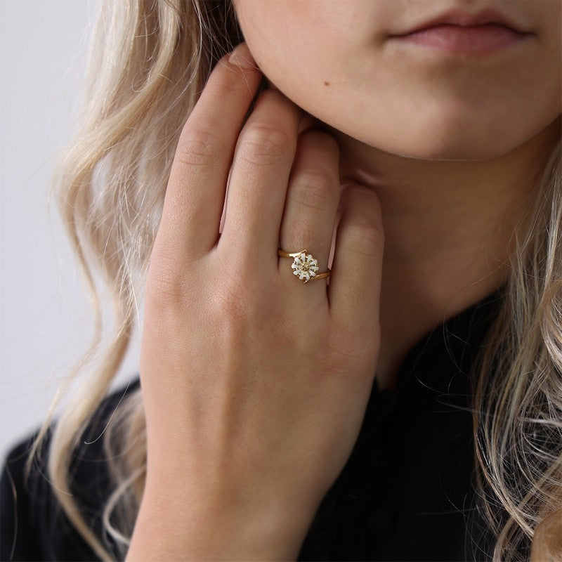 Marguerite Power ring i forgyldt sølv fra Christina Jewelry & Watches