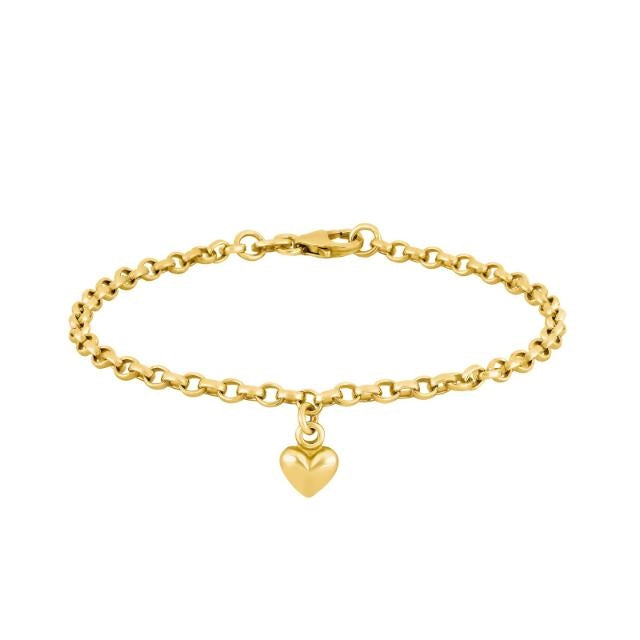 NOA Kids børnearmbånd i forgyldt sølv med hjerte vedhæng 15+2 cm – Nordahl Andersen