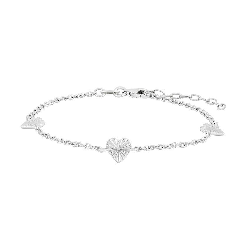 Actor52 armbånd i sølv med hjertevedhæng – Nordahl Jewellery