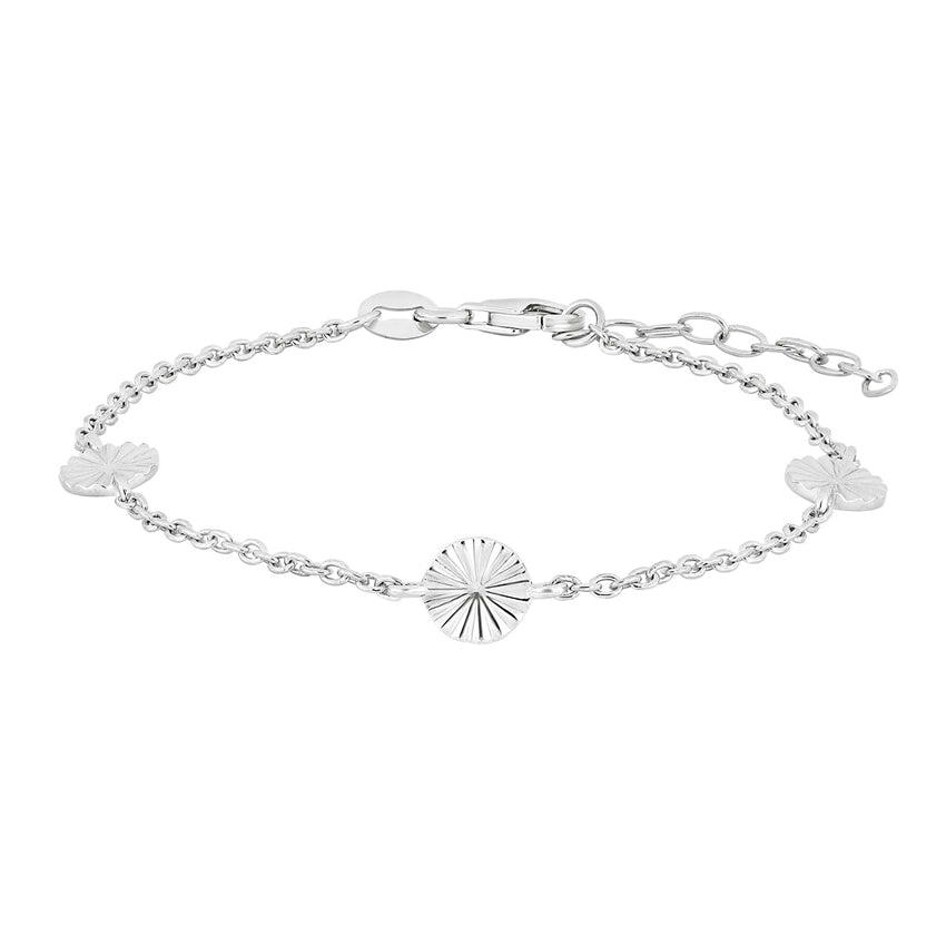 Actor52 armbånd fra Nordahl Jewellery i rhodineret 925 sterlingsølv med tre cirkelvedhæng.