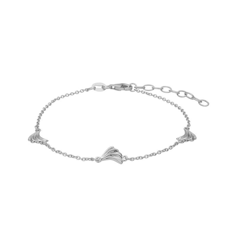 Nordahl Andersen PALMA52 armbånd i sølv med palmeblade og kløver, justerbar 17–20 cm.