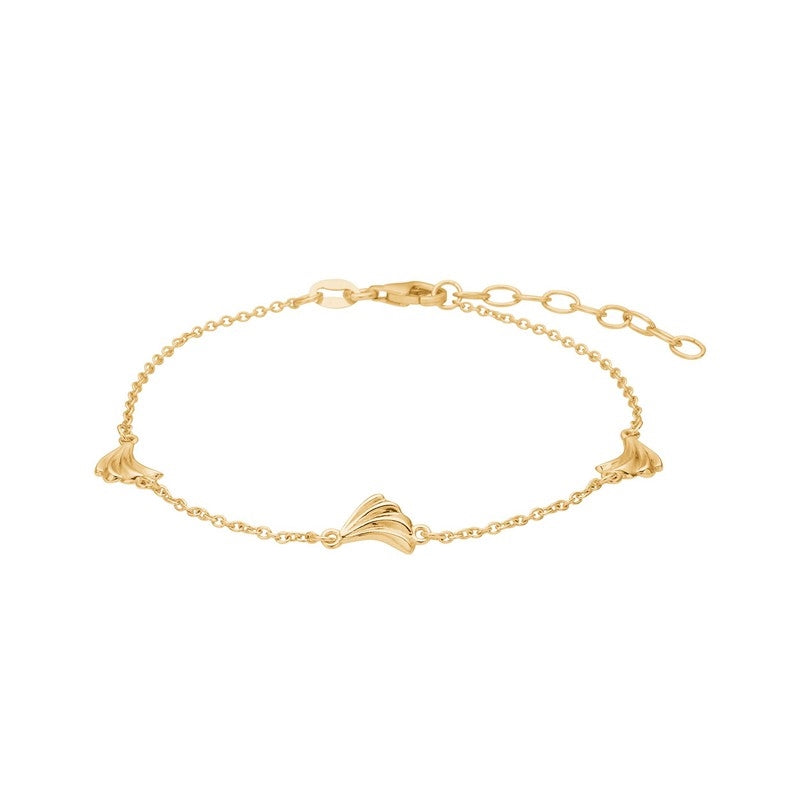 Nordahl palm armbånd fra Nordahl Andersen i 18 karat forgyldt sølv med palmebladsmotiv, 17–20 cm.