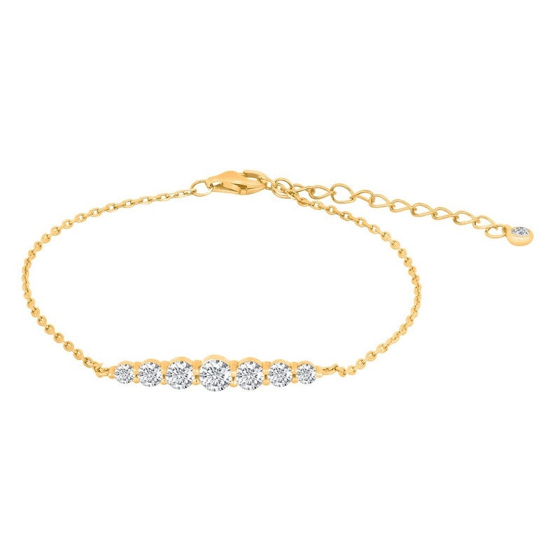 LINDANOR armbånd i forgyldt sølv med zirkonia fra JoanliNor