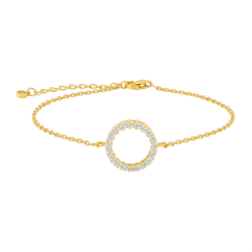 OBINOR armbånd i 18 karat forgyldt sølv med cirkelvedhæng fra JoanliNor
