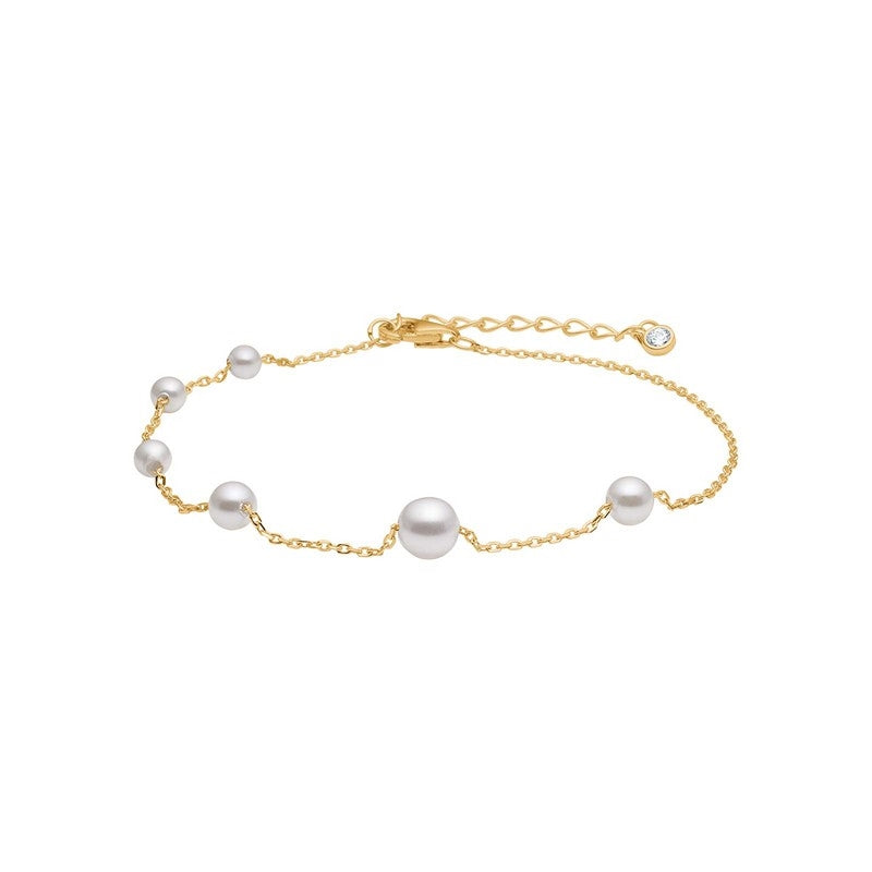 RACHELNOR armbånd i forgyldt sølv fra JoanliNor med perler 17–20 cm